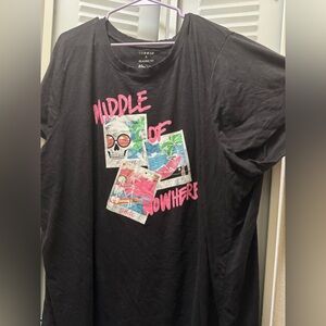 Torrid Black Graphic Tee with Pink Accents